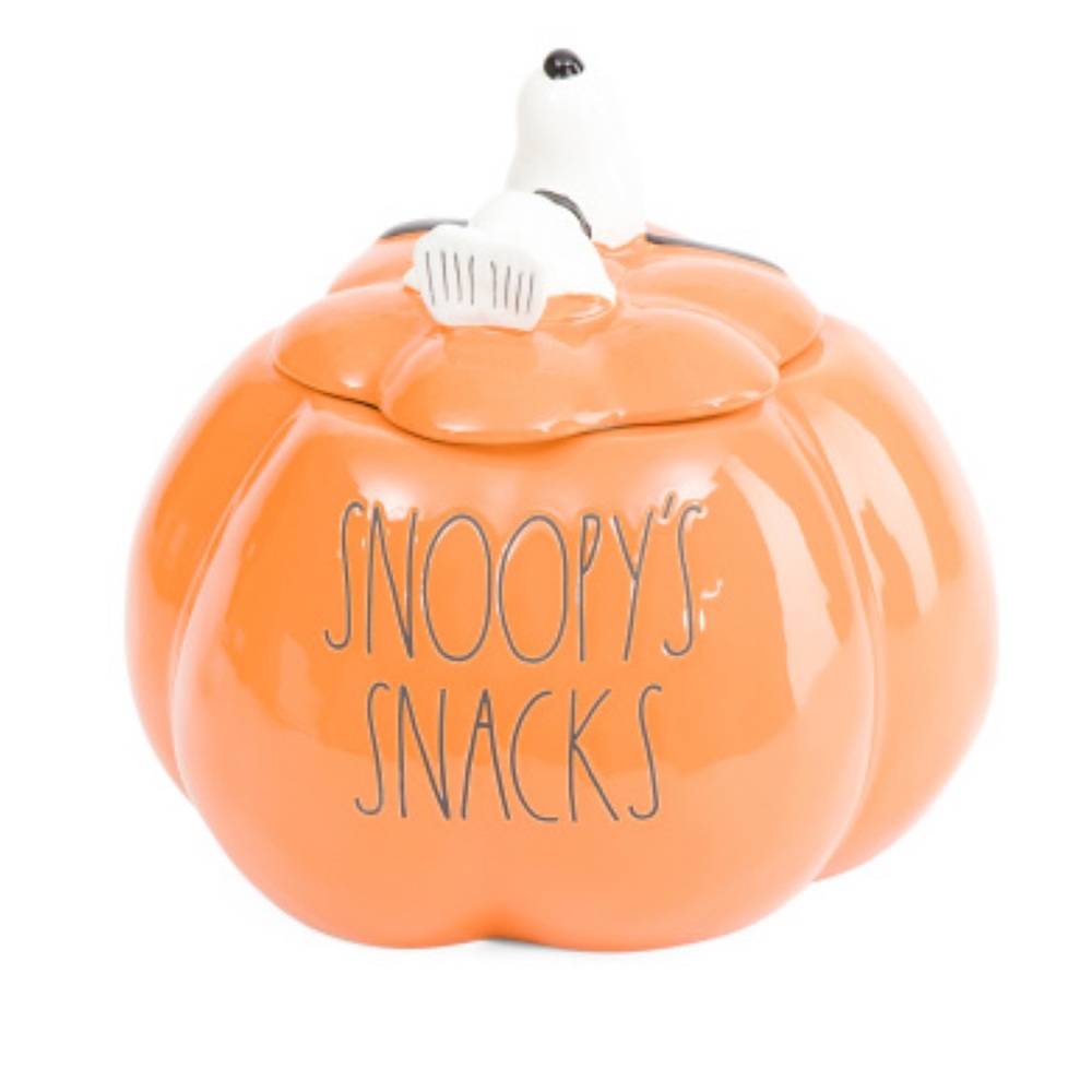 Peanuts Rae Dunn “Snoopy’s Snacks”Orange Pumpkin Jar - Picture 5 of 5
